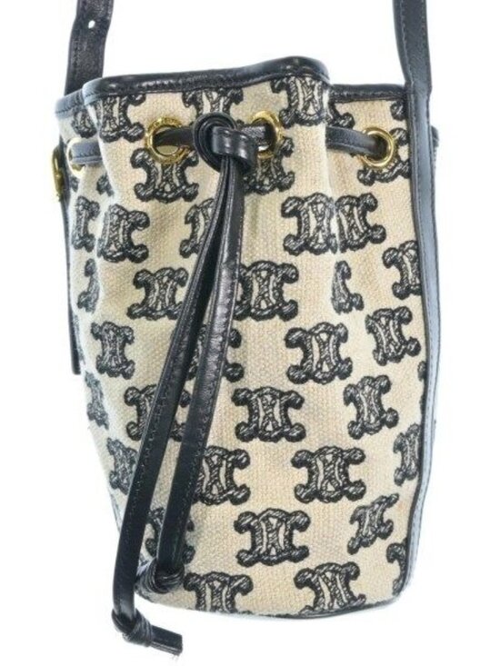 Celine Handbags - Celine Shoulder Bag Black Off-white